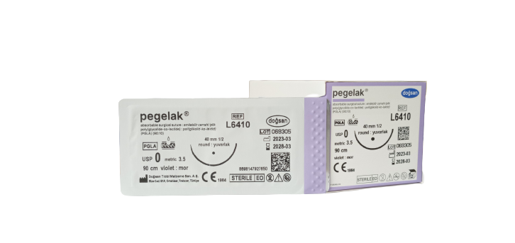 PEGELAK Поліглактін 910, USP 0, колюча голка 40мм, довжина 90см (L6410)